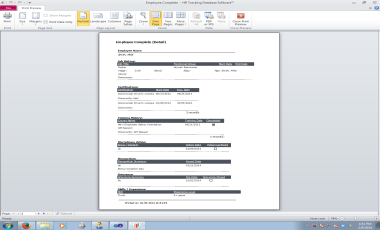 HR Tracking Database Software - Print Complete Employee History Reports