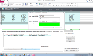 Logiciel Base de Données RH - Enregistrer la reconnaissance et de l'information récompense