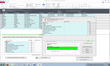 HR-Tracking-Datenbank-Software Screenshot