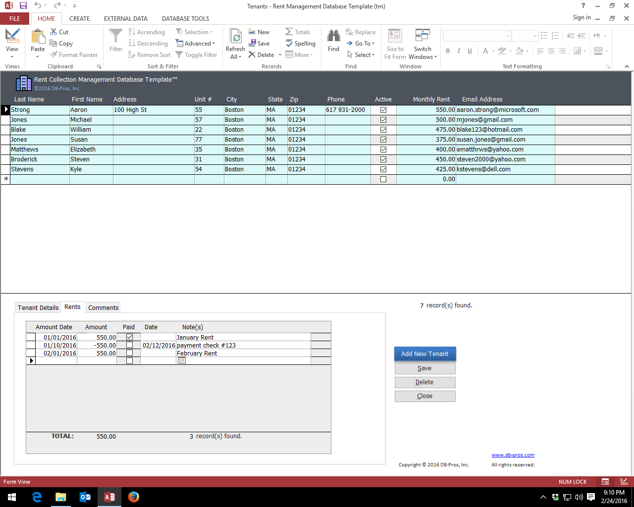 Microsoft Access Database Template from www.database-pros.com